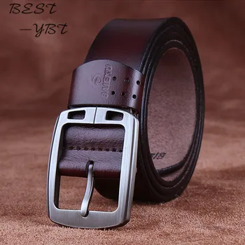

100% cowhide genuine leather belts for men brand Strap male pin buckle vintage jeans cowboy Cinto Masculino Casual belt