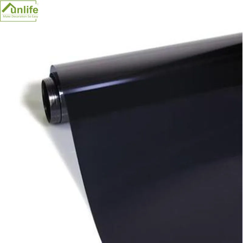 

90*200cm black One Way Anti UV Static Cling Window Film Removable Heat Control Privacy Glass Tint for Home and Office Windows