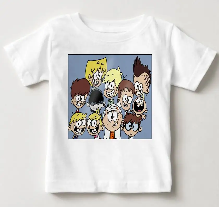 Горячая Распродажа, забавные детские футболки с громким домиком летние топы с короткими рукавами, одежда для мальчиков и девочек футболки для маленьких детей, MJ - Цвет: White childreT-shirt