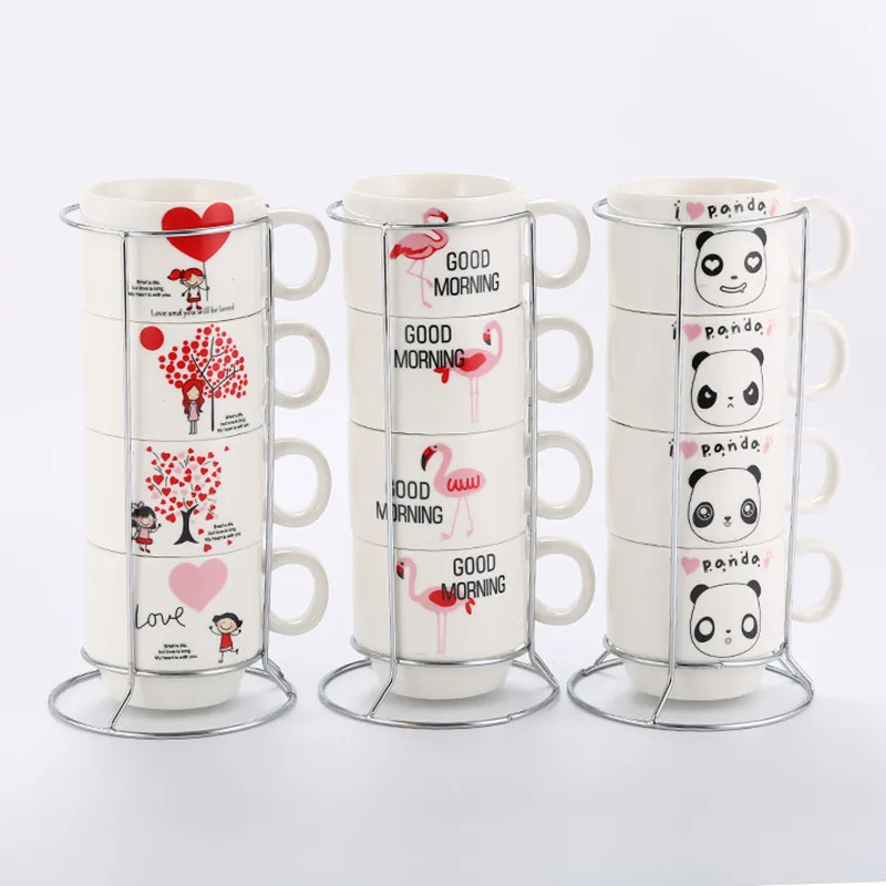 4Pcs Panda Coffee Mugs Ceramic Cups Milk Mug Afternoon Tea Cup Thermos water Bottle Drinkware set with brandreth Free Shipping 4Pcs Panda Coffee Mugs Ceramic Cups Milk Mug Afternoon Tea Cup Thermos water Bottle Drinkware set with brandreth Free Shipping