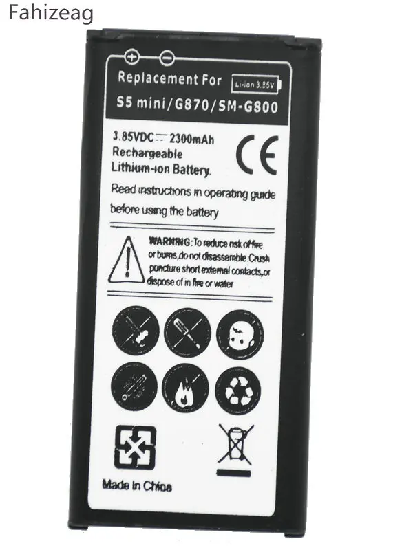 fahizeag 2300mAh EB-BG800BBE 3.85VDC Replacement Battery For Samsung Galaxy SV Mini S5 mini G870 SM-G800F G800 | Мобильные телефоны
