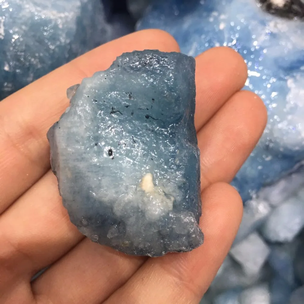 Натуральный Необработанный Аквамариновый кварц кристалл необработанный камень