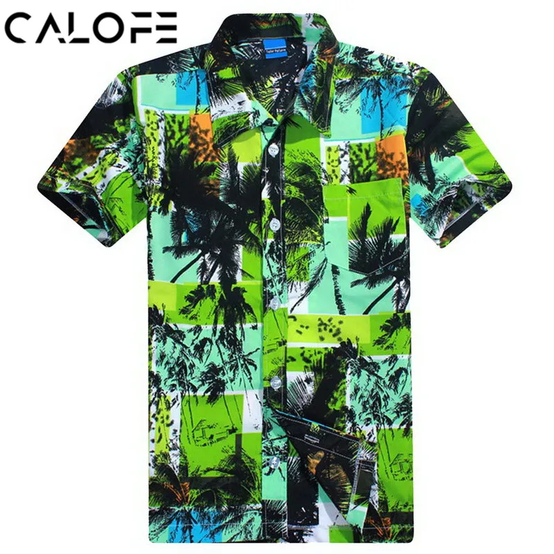 

2018 Men's Hawaiian Beach Board Shirt Summer Short Sleeves Printed Loose Sport Shirts Quick Dry Brand Swimsuit Plus Size L-4XL