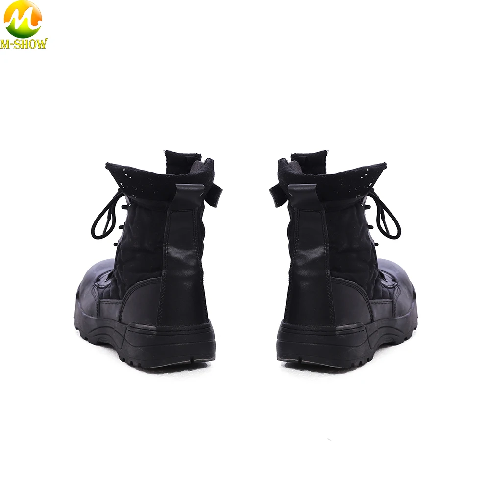  Resident Evil 2 Leon Scott Kenned Cosplay Boots Game Black Martin Boots Boots Halloween Costume Boots For Adult Men