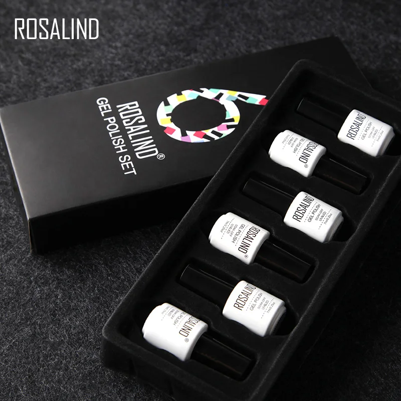 ROSALIND 6 шт./лот Гель лак 7 мл УФ гель для ногтей маникюрный набор отмачиваемый