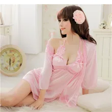 Для женщин пикантные шелковый халат и платье набор сна+ халат комплект из двух предметов халат невесты свадьба пижамы AD0275