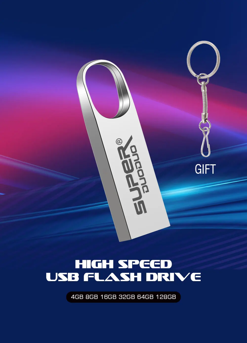 usb флеш-накопитель 64 ГБ 32 ГБ 16 ГБ 8 ГБ 4 ГБ, флеш-накопитель, флеш-накопитель, водонепроницаемый металлический серебристый u-диск memoria cel, usb-флешка в подарок