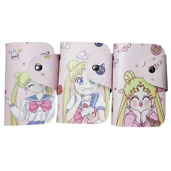

Sailor Moon PU Leather Function 20 Bits Card Case Cartoon Cute Card Holder Women Credit Card Bag ID Passport Card Wallets