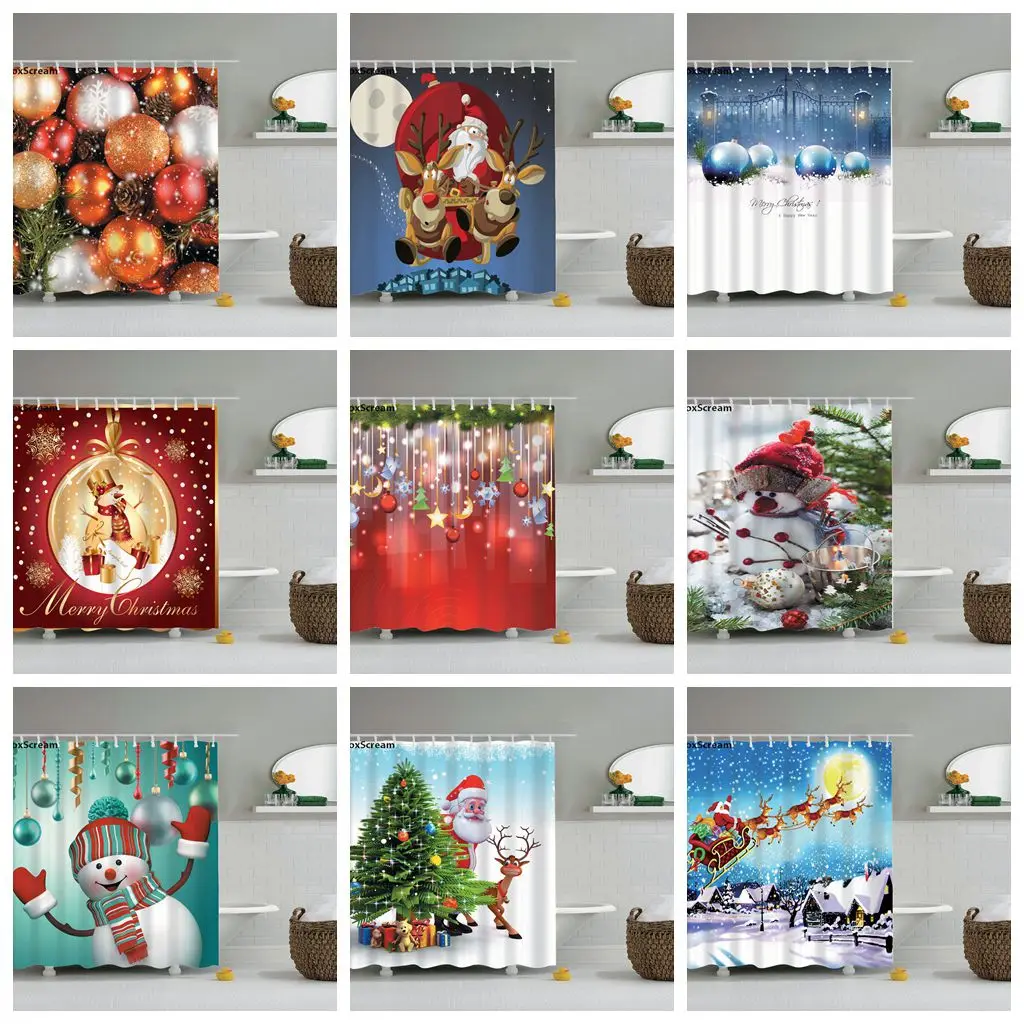 christmas shower curtain bathroom curtain 3d shower curtains flower