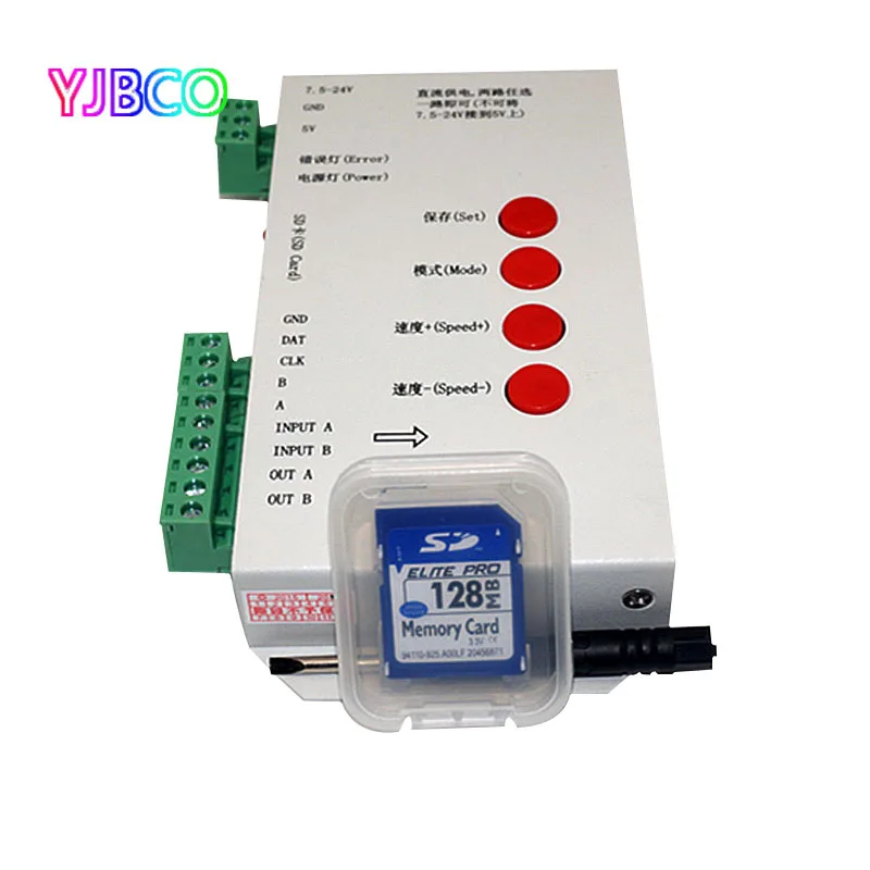 LED T1000S DreamController 128 SD Card Pixels RGB Controller DC5 24V For WS2801 WS2811 WS2812B LPD6803