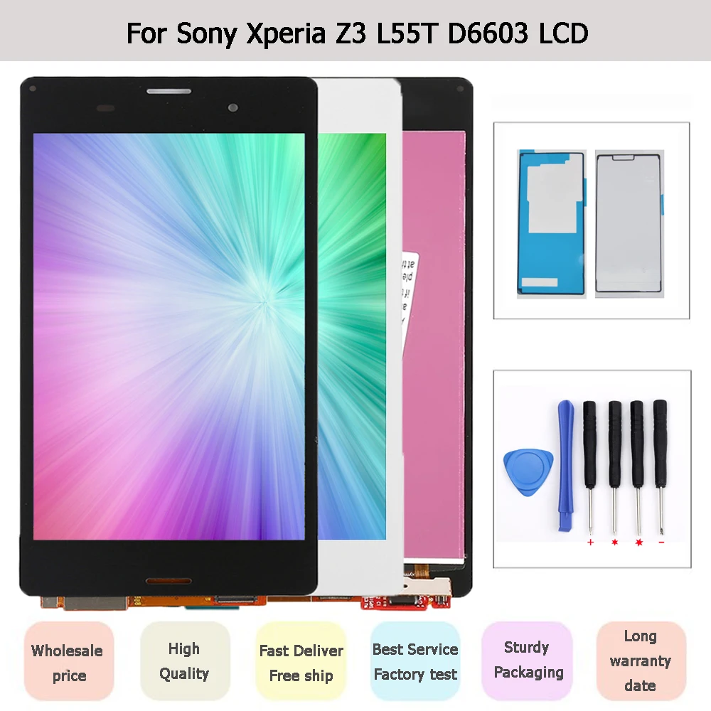 5&quot For sony z3 lcd Sony Xperia Z3 Display D6603 D6643 D6653 D6616 L55T LCD Digitizer Touch Screen screen | Мобильные телефоны и