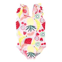9 months to 6 years Old Детские купальники с принтом повязки для Девочек Цельный купальник монокини детский пляжный купальный костюм maillot de bain femme