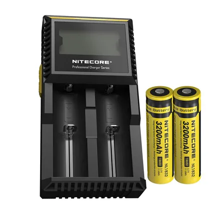 NITECORE D2 Digi зарядное устройство ЖК-экран зарядное устройство+ NITECORE 3500 мАч 3200 мАч 2600 мАч 2300 мАч NL166 NL147 аккумуляторные батареи - Цвет: D2 2 x NL1832