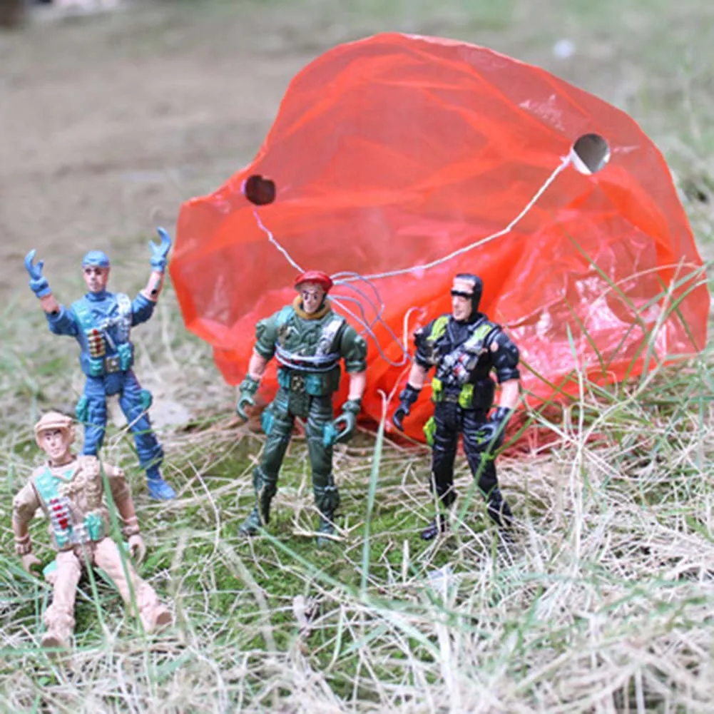 1 pcs 9cm Paratroopers Parachute soldiers Small Miniatures Military figures Model Kits kid's Toy