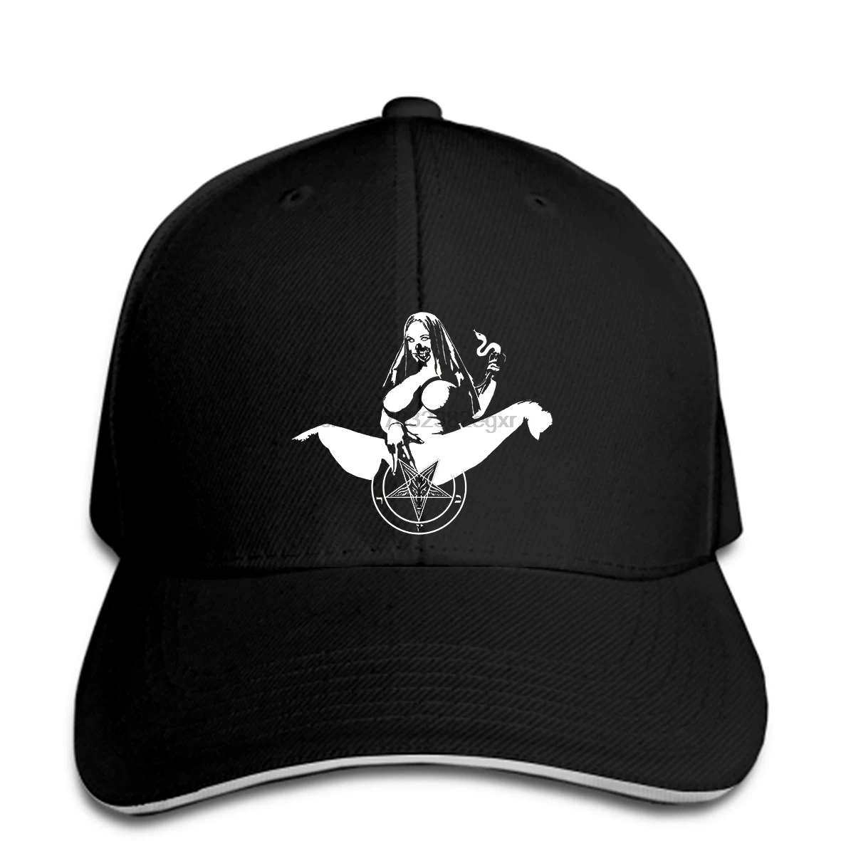 

Men Baseball Cap Satanic Nun Pentagram - Baphomet Satan 666 Metal Horror Left Hand Path Baseball Cap novelty t women