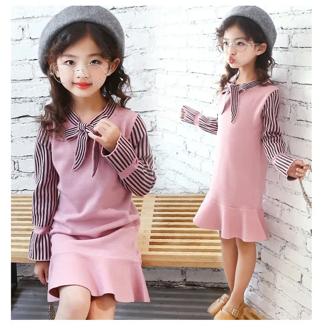 Aliexpress.com : Buy school knitting girls dress long sleeve autumn ...