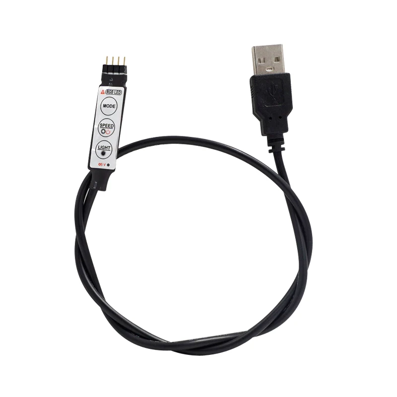

[MingBen] USB RGB Controller DC 5V Led Dimmer with 3 Keys 4 Pin Female Connector for 5V RGB Led USB Strip 19 Dynamic Modes