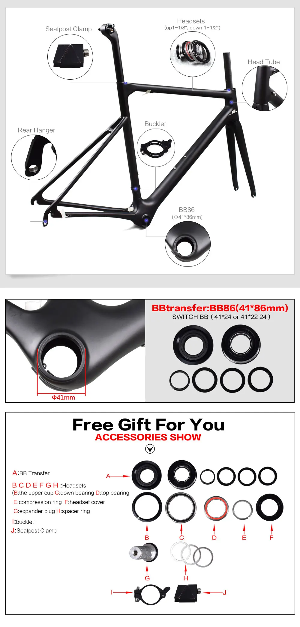 Top 2018 carbon bike frame only 766g frame road carbon china toray T1100 carbon bike frame UD black monocoque carbon road frame 10