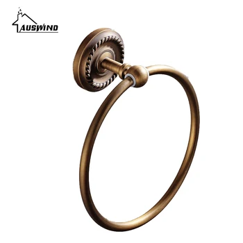 

Europe Hemp Flowers Bathroom Bronze Towel Ring Antique Thickening Brass Wall Mounted Towel Holder Bathroom Accessories Fd53