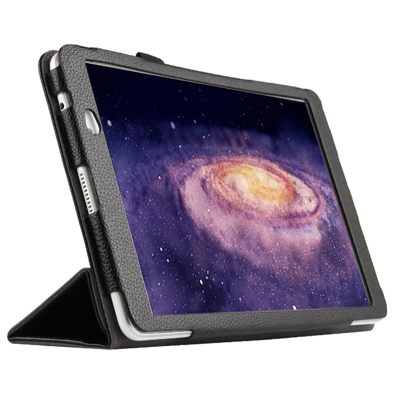 Высококачественный чехол-книжка из натуральной кожи для huawei MediaPad T2 Pro 10 FDR-A01W FDR-A03L 10,1 дюймов планшет+ пленка+ стилус - Цвет: Black