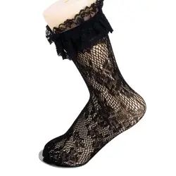 Сексуальные ретро кружевные женские носки для девочек Сладкая Лолита кружевные носки принцесса эластичные модные женские мягкие черные