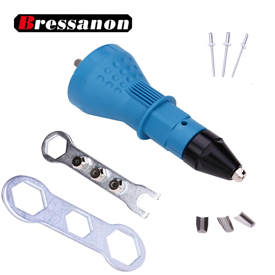 Electric Rivet Nut Gun Riveting Tool With 3pcs Convertible Head