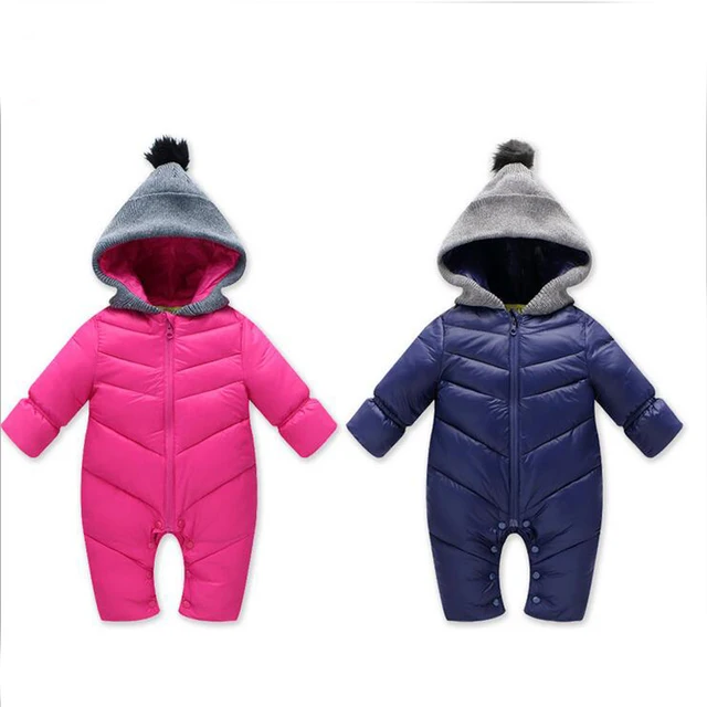 baby winter clothes 2017 new baby boy girl snowsuit baby solid hooded