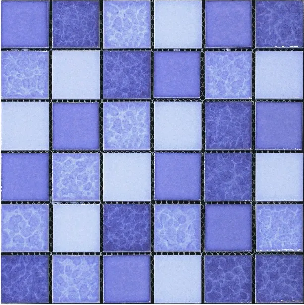  Biru  ungu mosaik keramik  mengkilap bunga ubin dapur 