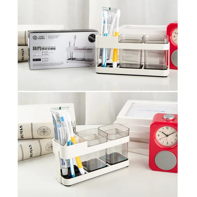 Two Removable Toothbrush Box Holder Cup Bathroom Storage Toilet Two Removable Toothbrush Box Holder Cup Bathroom Storage Toilet Dental Liances Seat Creative Supplies
