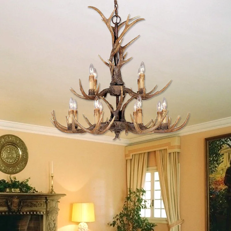 

new arrival Bohemia lamps resin quality classical pendant light large staghorns lamp lighting free shipping