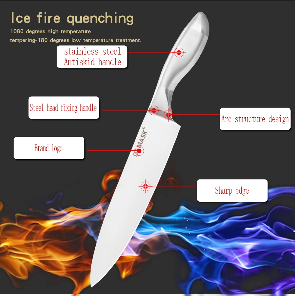 Дамасский набор ножей из нержавеющей стали, японский нож шеф-повара с подставкой для ножей, Профессиональные легкие острые аксессуары для приготовления пищи