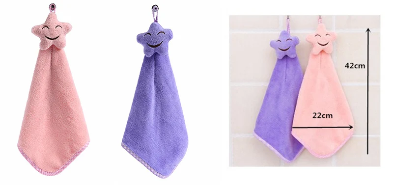 Милое мультяшное детское полотенце для рук, уплотненное мягкое бархатное полотенце кораллового цвета для малышей, подвешивающее банное полотенце для ванной, мини чистящая ткань