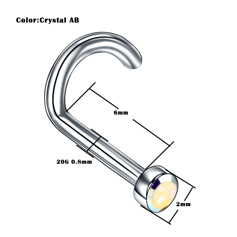 20 шт./лот, G23, титановый пирсинг носа, много штифтов для носа, костные обручи, ноздри, винт, пирсинг, перегородка, ювелирные изделия для тела, пирсинг - Metal color: X20-T0609