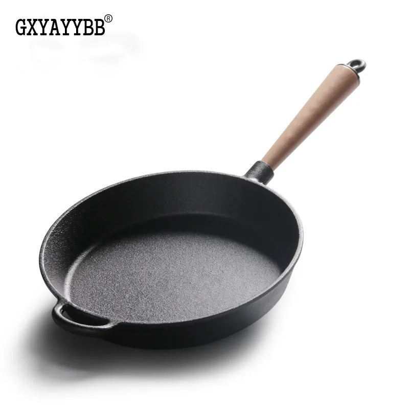 

GXYAYYBB Cast iron frying pan steak pan with wooden handle new frying pan 22 cm pan can be customized for a replacement