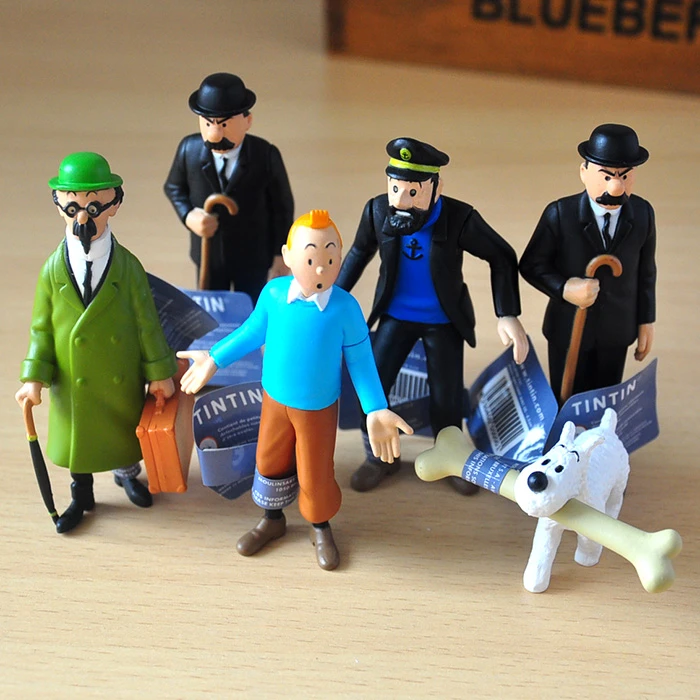 The Adventures Of Tintin Thompson 6 PCS Action Figure Kids Gift Toys Cake Topper The Adventures Of Tintin Thompson 6 PCS Action Figure Kids Gift Toys Cake Topper