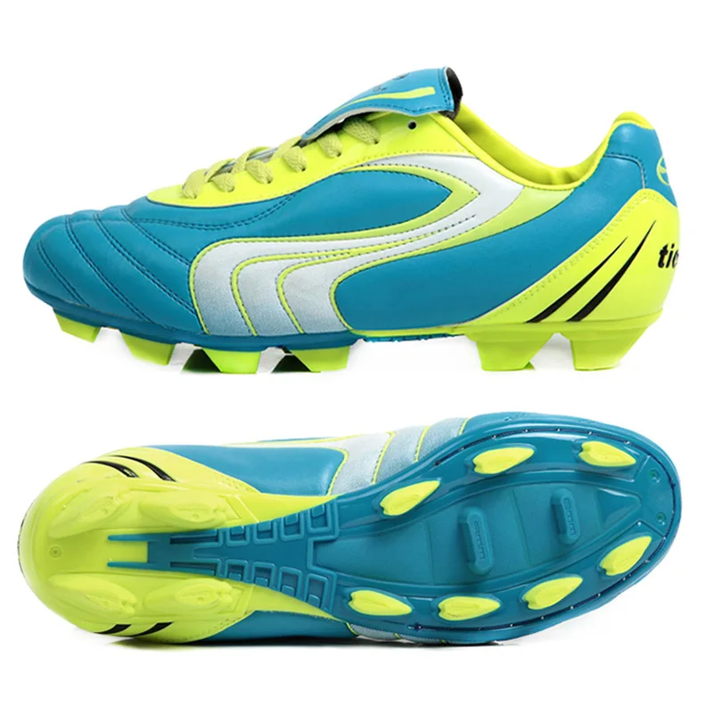 TIEBAO Professional брендовые футбольные кроссовки Футбол крытый обувь FG и HG Deportivas Hombre Zapatos - Цвет: Небесно-голубой