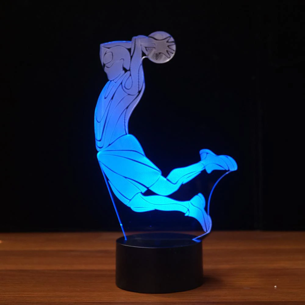 3D Баскетбол Dunk настольная лампа светодиодный USB Творческий ночник 7 цветов изменить сенсорный кнопка спортивный Украшения в спальню сна