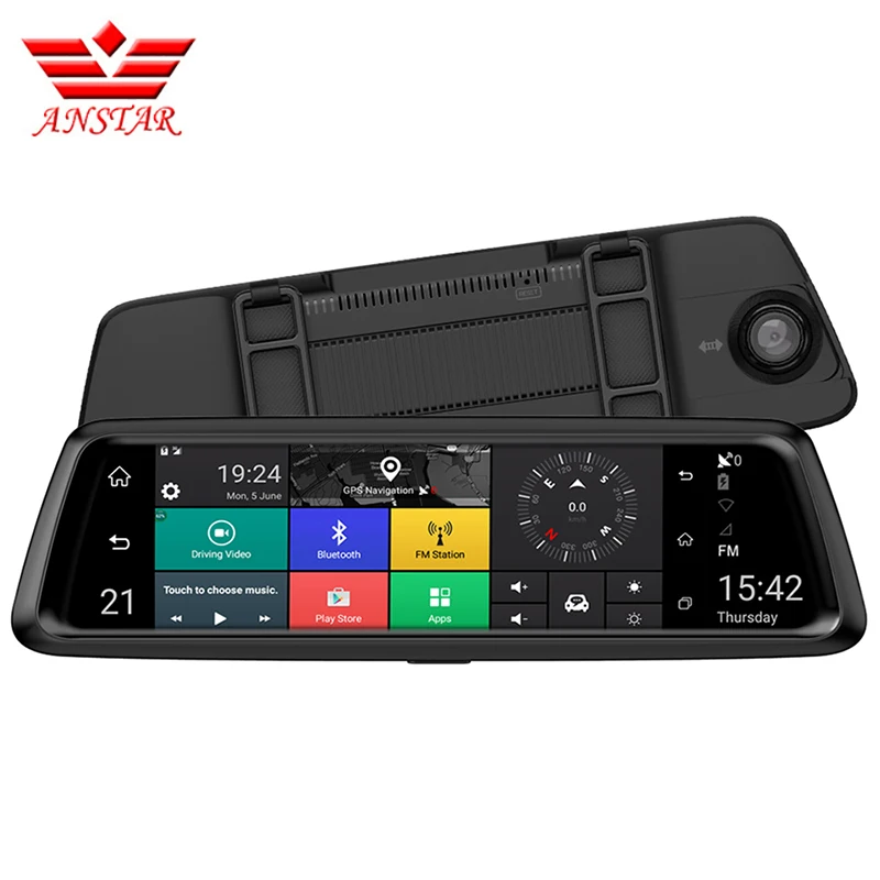 Автомобильный видеорегистратор ANSTAR 4G 10 дюймов IPS 1080P двойной объектив Bluetooth FM