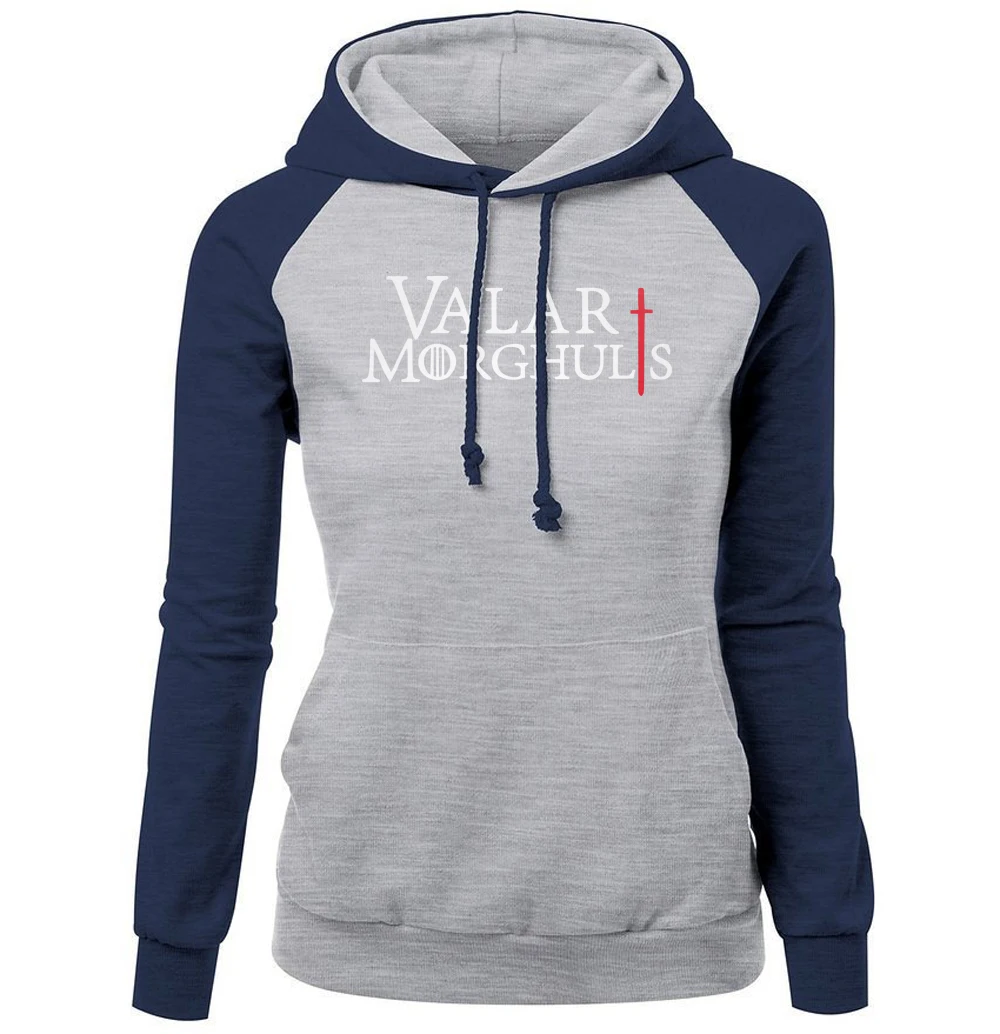 

Game of Thrones Fashion Print Hoodie For Women 2018 Autumn Winter Raglan Hoody Letter VALAR MORGHULIS KHALESSI Female Sweatshirt
