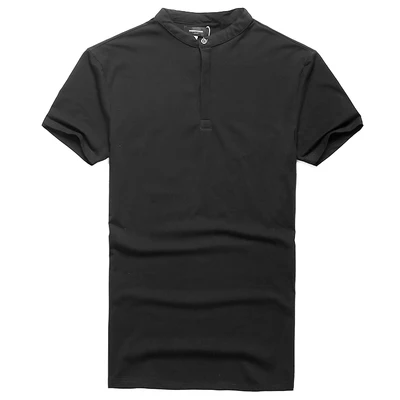 Бренд Для мужчин s Solid Polo Paul рубашка Masculina для Для мужчин модная мужская Повседневное Генри воротник Slim Fit Хлопок Поло Для мужчин летние PL-13 - Цвет: Черный