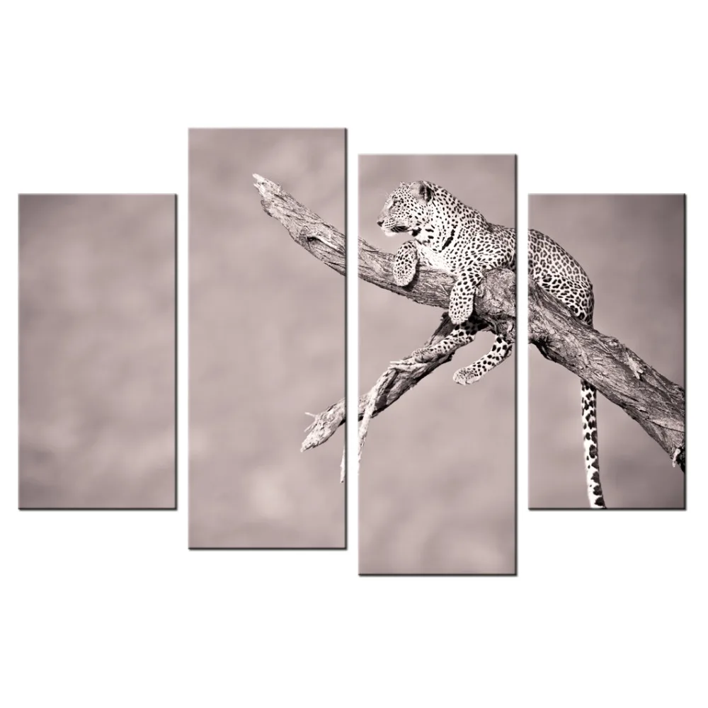 Contemporary Animals Canvas Cheetah Laying On Tree Wild Animals Cheetah