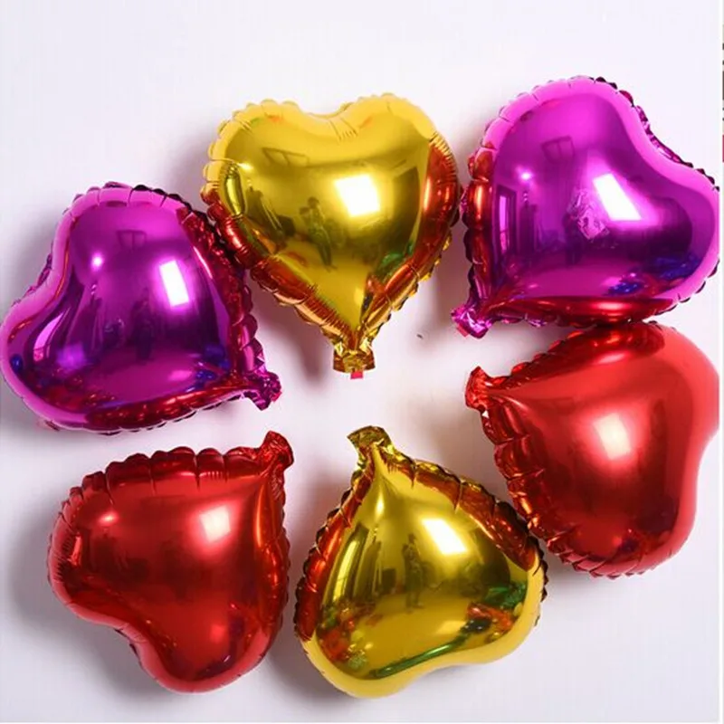10pcs/lot 10 Inch Helium Balloon Heart Wedding Star Aluminum Foil