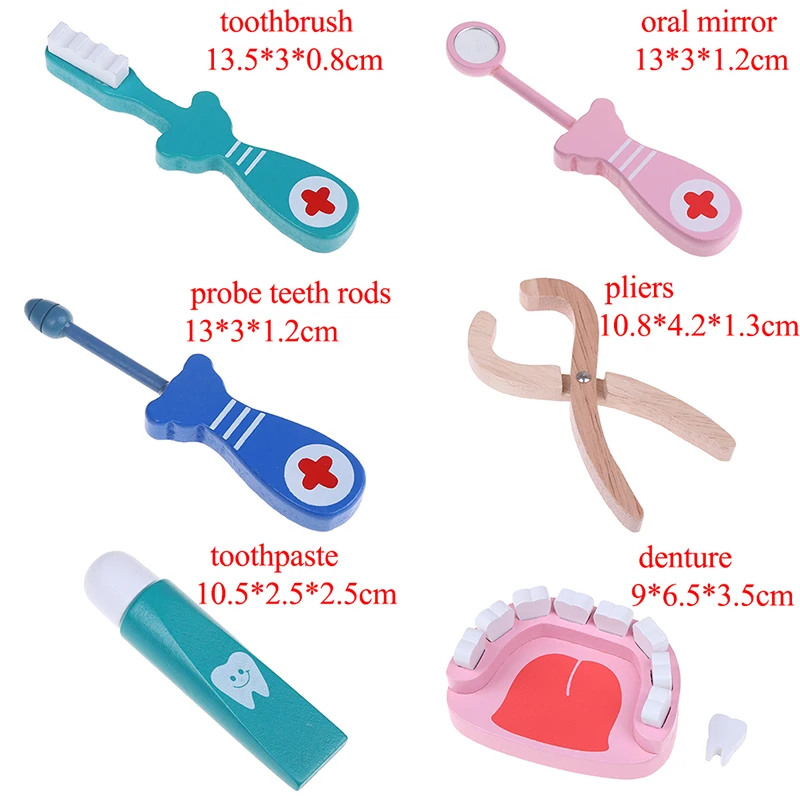 6 шт./компл. деревянный притворяться, играть доктор медсестра игрушка набор Косплэй доктор игры инструменты Toothbrsh вставьте Обучающие