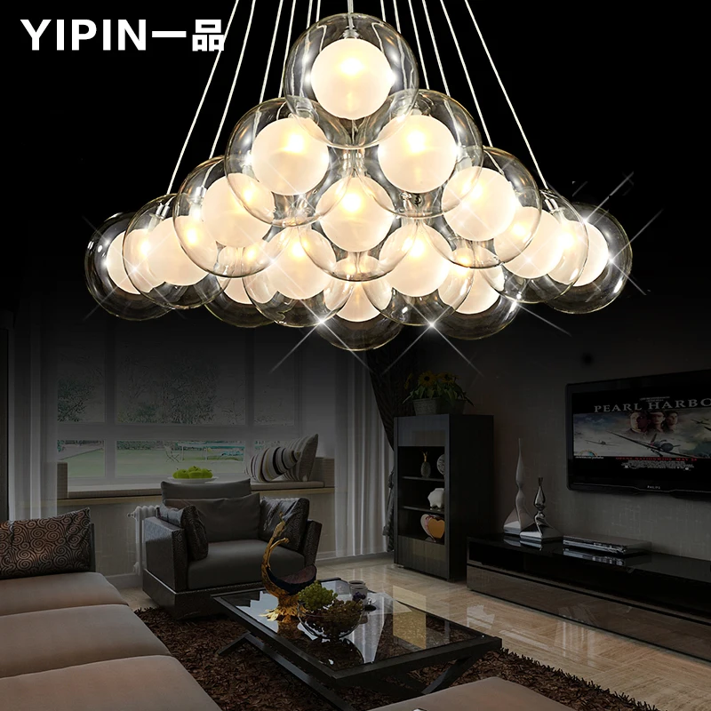 Stylish modern minimalist restaurant lamps LED glass ball bubble long chandelier lighting Parlor Bar | Аксессуары для одежды