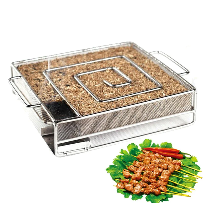 

1Set BBQ Cold Smoke Generator Bacon Fish Creative Salmon Meat dust Hot and Smoking Salmon Meat Burn Smoker Tools