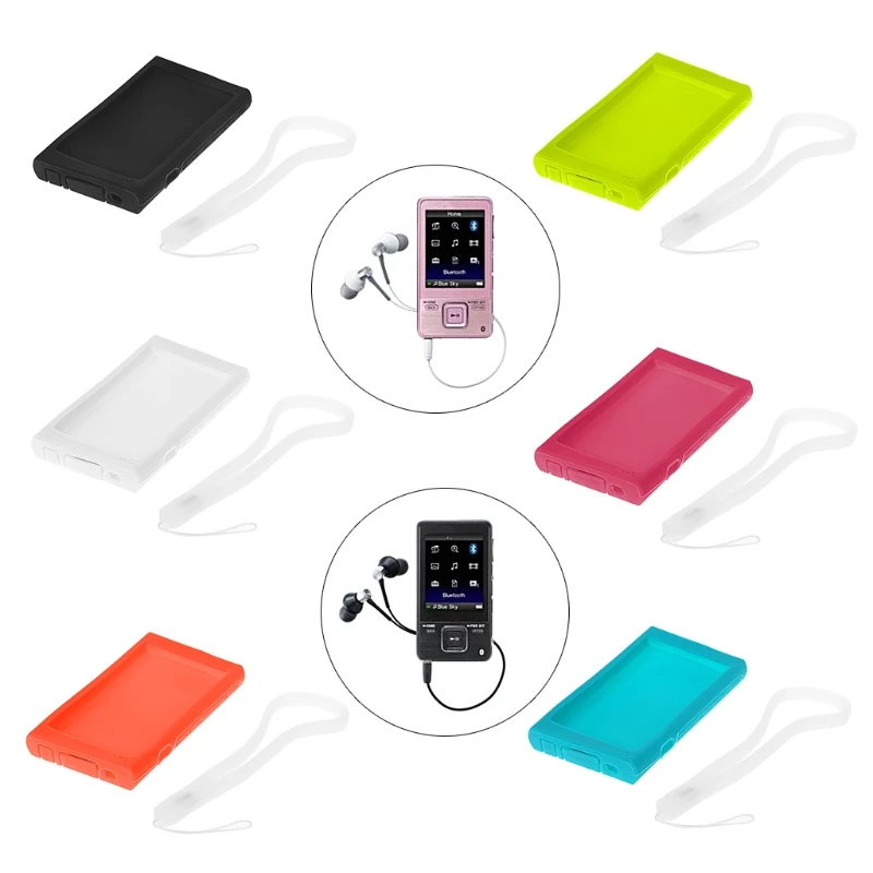 

Silicone Case MP3 Music Player Skin Cover With Strap For Sony NW A35 A36 A37