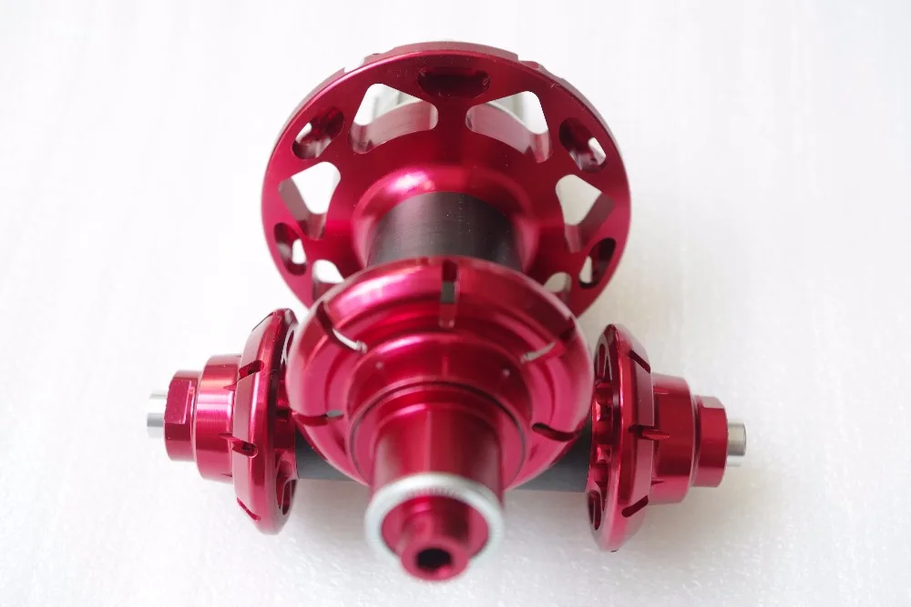 

2:1 20/24H 18/21H 18/24H Powerway R51 High Flange UD Carbon Coating Straight Pull Road Bicycle Hubs Black Red