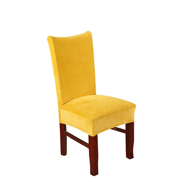 ADQKCLY Orange Velvet Dining Room Chair Cover Removable Spandex Elasticity Cover for Chair for