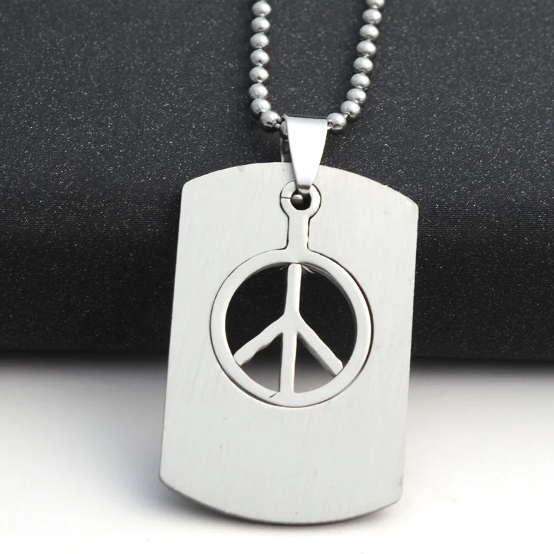 Peace Sign Necklace Hippie 8pcs Bohemian Peace Sign Pendant - Main Image