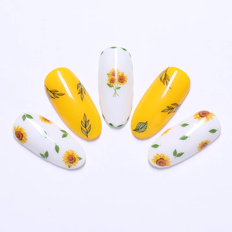 1 шт 3D стикер для ногтей розы цветы подсолнухи Лаванда клейкая наклейка переводная наклейка s украшение для ногтей Обертывания